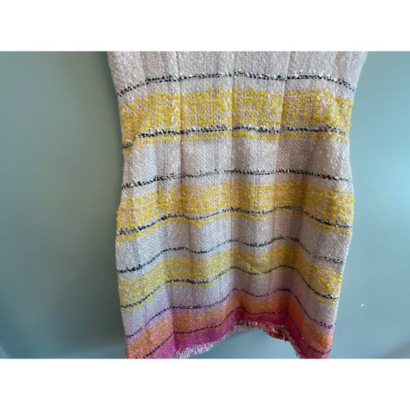 MAEVE @ ANTHROLOPOGIE SLEEVELESS TWEED MULTICOLOR MINI DRESS PEARL BUTTONS SZ 0 - Picture 13 of 16